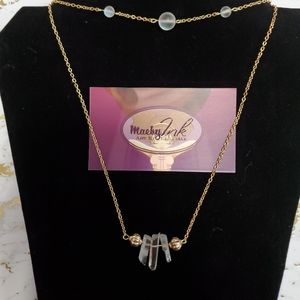 Gold 2 in 1 quarts necklace